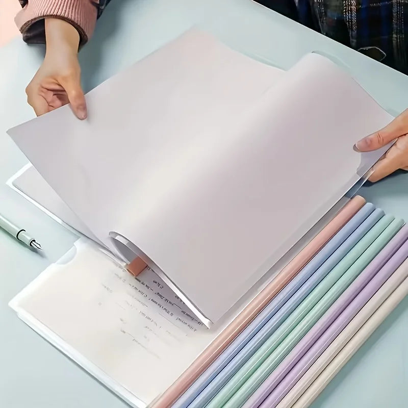 10pcs A4 Transparent Retractable File Folders -Durable Plastic Expandable Document Organizer for Reports,Resumes,School Supplies