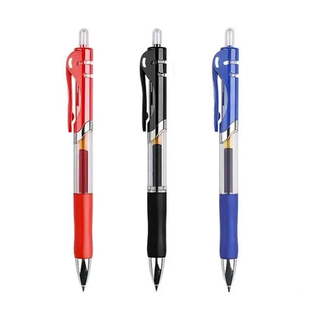 0.5mm Retractable Gel Pens Set Black/red/blue Ink Ballpoint for Writing Refills Office Accessories School Supplies Stationery