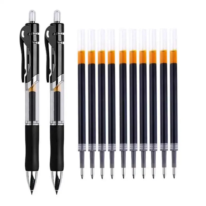 0.5mm Retractable Gel Pens Set Black/red/blue Ink Ballpoint for Writing Refills Office Accessories School Supplies Stationery