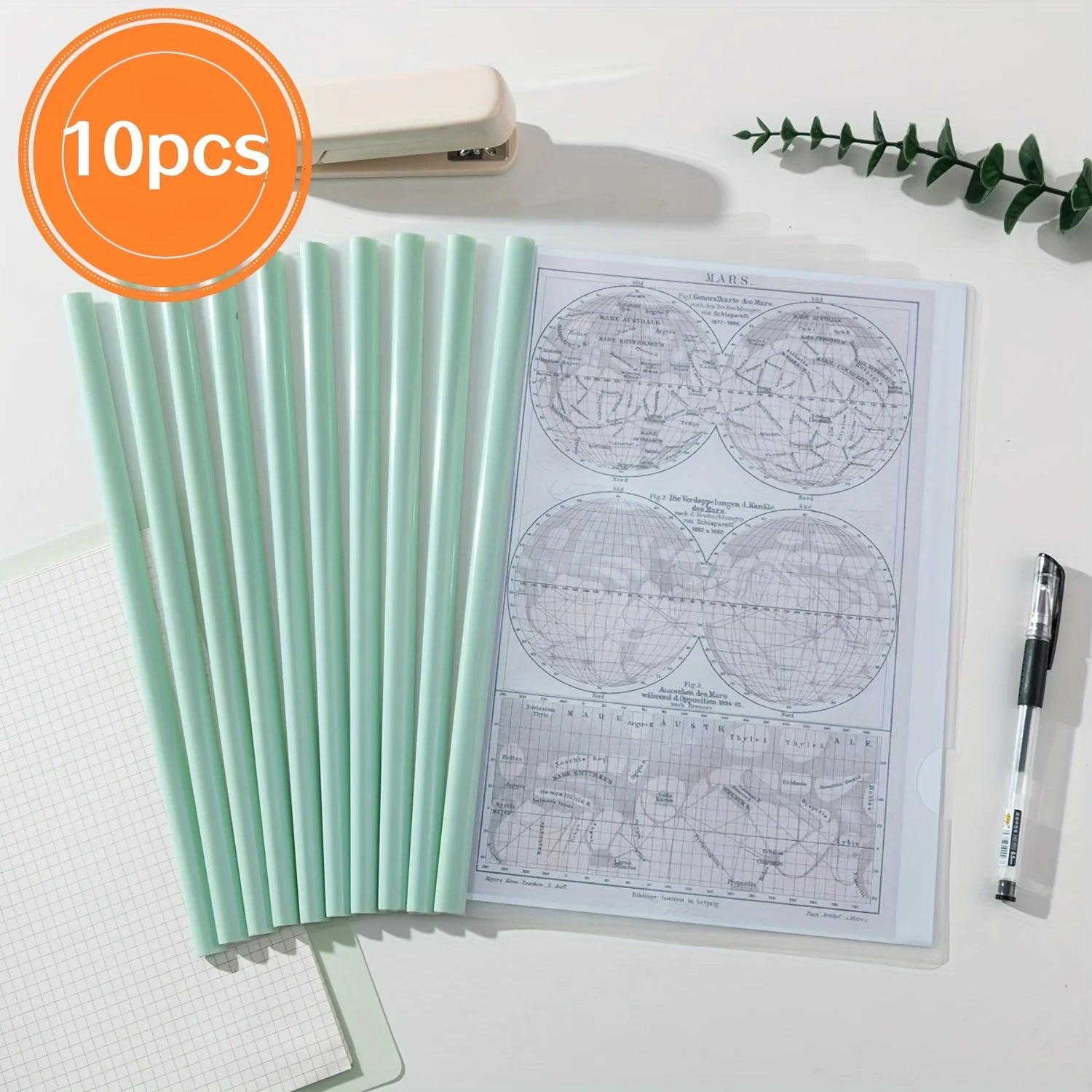 10pcs A4 Transparent Retractable File Folders -Durable Plastic Expandable Document Organizer for Reports,Resumes,School Supplies