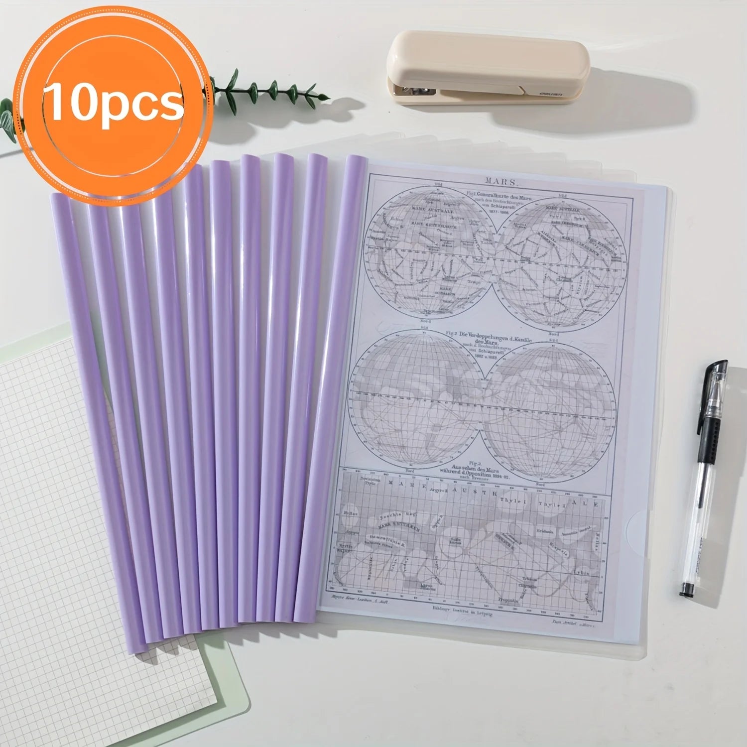 10pcs A4 Transparent Retractable File Folders -Durable Plastic Expandable Document Organizer for Reports,Resumes,School Supplies