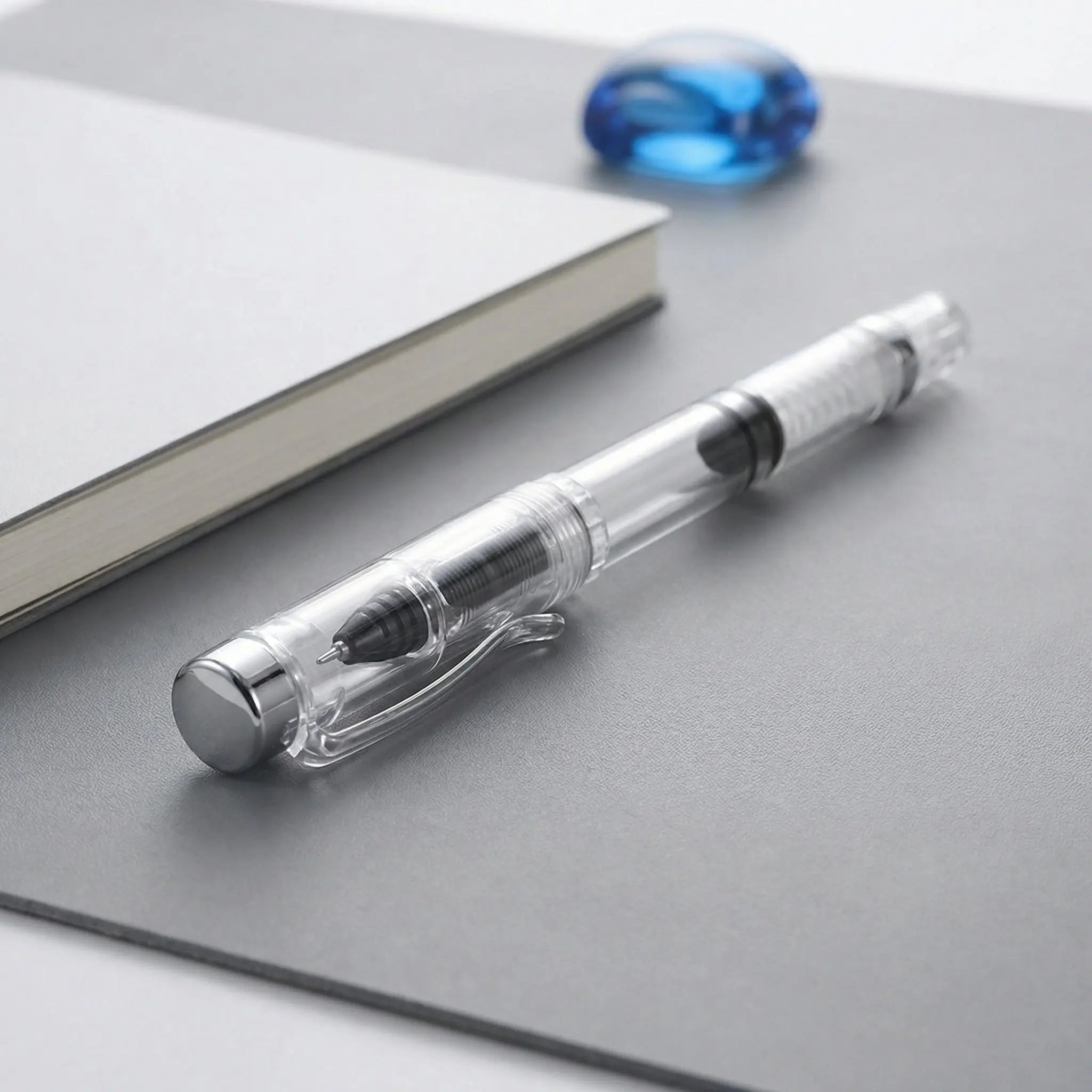5PCS Piston Filling Fountain Pens 0.38mm Fine Point Refillable Ink Pens for School Office Business Application Travel Journaling