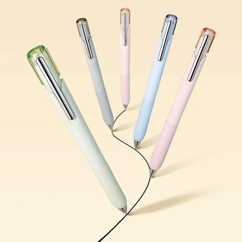 4Pcs/Box Minimalist Color Gel Pen Set Soft Grip Press Pen 0.5mm Smooth Writing for Student Exam & Note Taking & Office