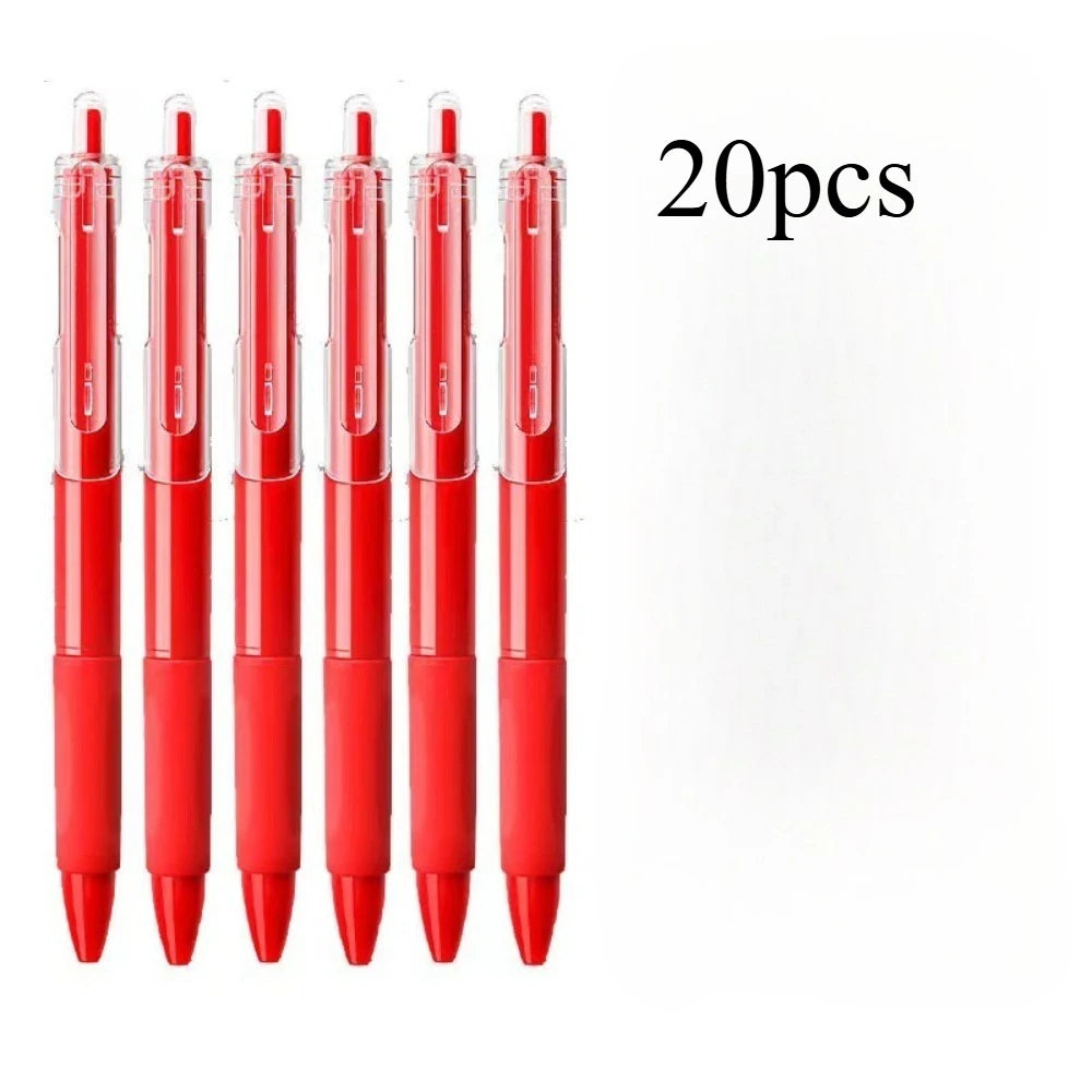 20pcs Red Practice Pens, Error Correction Pens 0.5mm, Smooth Teacher for Marking and Grading Homework, Neutral Pens, Red Pens