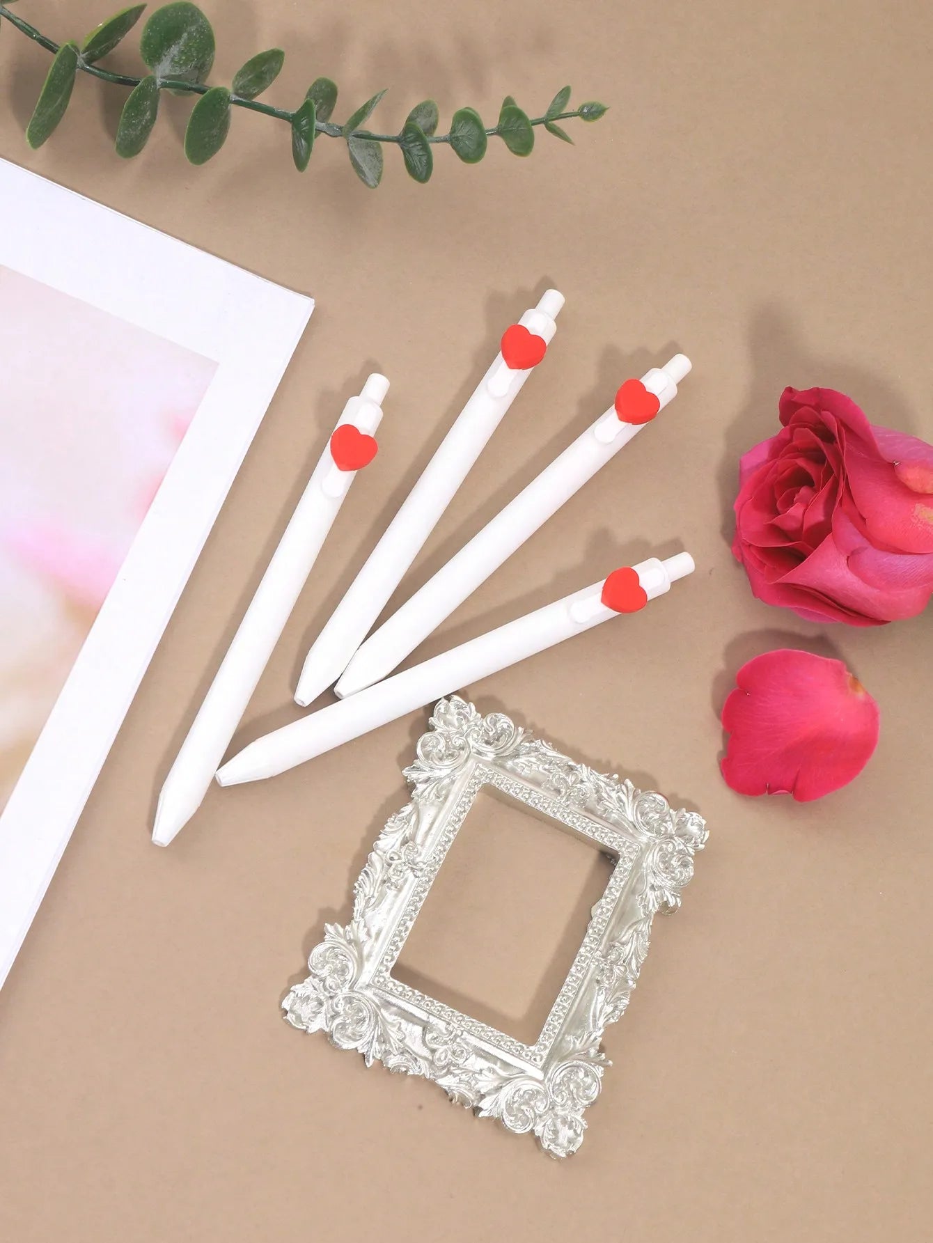 Cute Heart Ballpoint Pens4, Click Retractable Pens Journaling,Valentine Gifts for Her,Best ,Girlfriend,Personalized Love Pens