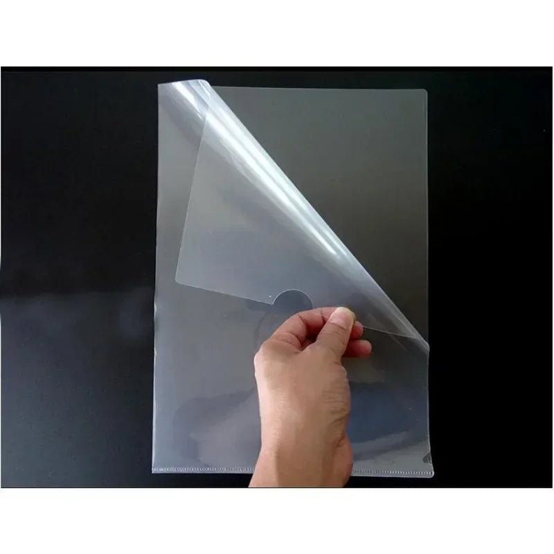 5/10pcs Acrylic L-Shaped File Envelopes for A4 Documents - Clear and Sturdy Document Holder Set for Office Organization