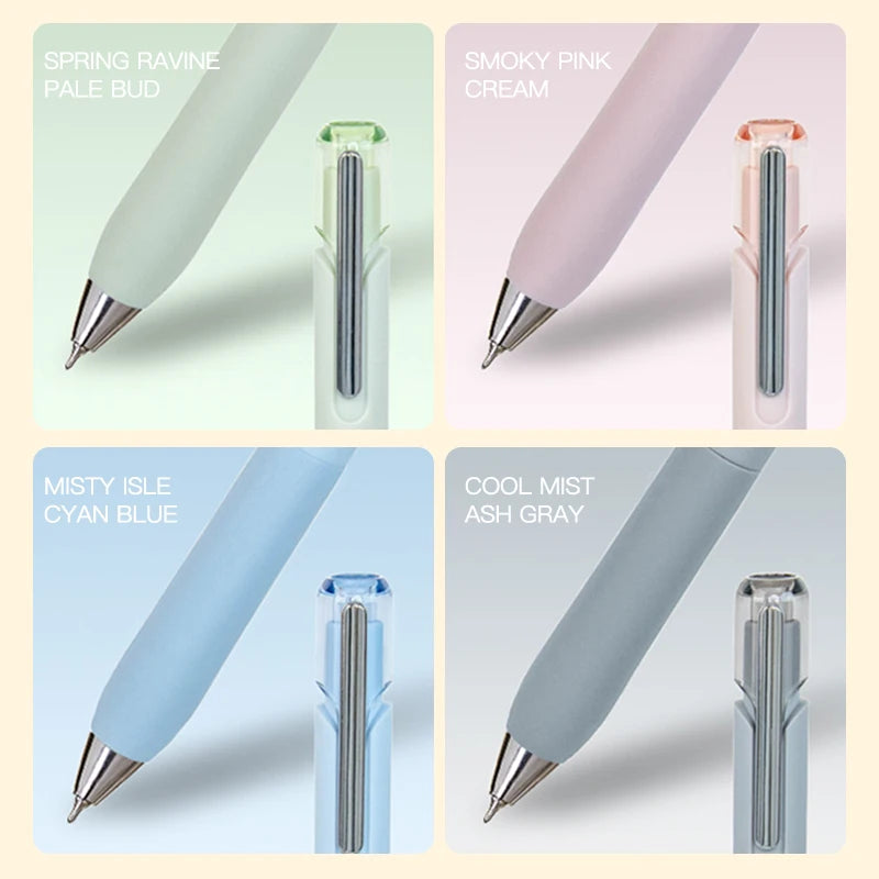 4Pcs/Box Minimalist Color Gel Pen Set Soft Grip Press Pen 0.5mm Smooth Writing for Student Exam & Note Taking & Office