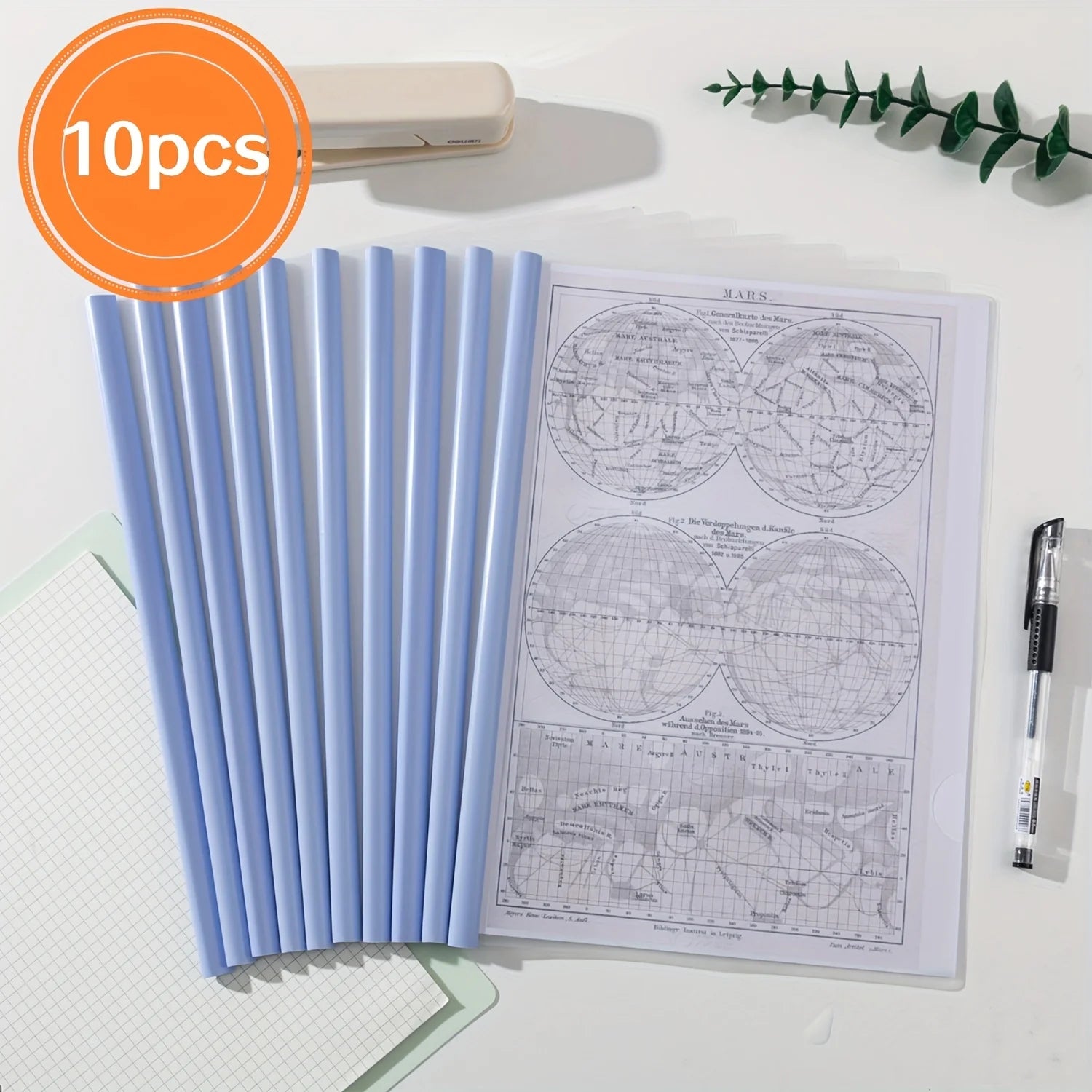 10pcs A4 Transparent Retractable File Folders -Durable Plastic Expandable Document Organizer for Reports,Resumes,School Supplies