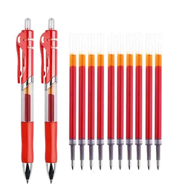 0.5mm Retractable Gel Pens Set Black/red/blue Ink Ballpoint for Writing Refills Office Accessories School Supplies Stationery
