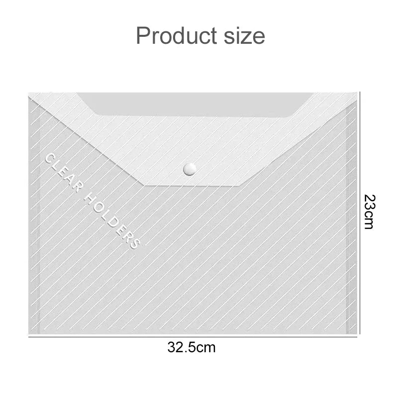 5/10pcs A4 File Bags Transparent Plastic Large-capacity Waterproof Snap-on Type Test Paper Storage Supplies for Archives TMZ