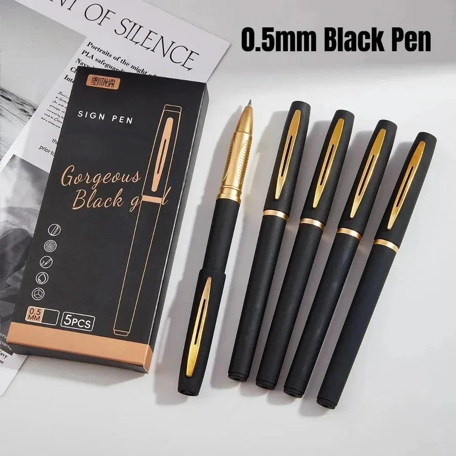 1pc Black Ink Gel Pen 0.5mm 0.7mm 1.0mm Ballpoint For Writing School Stationery Supplies Business Signature Pen Office Access
