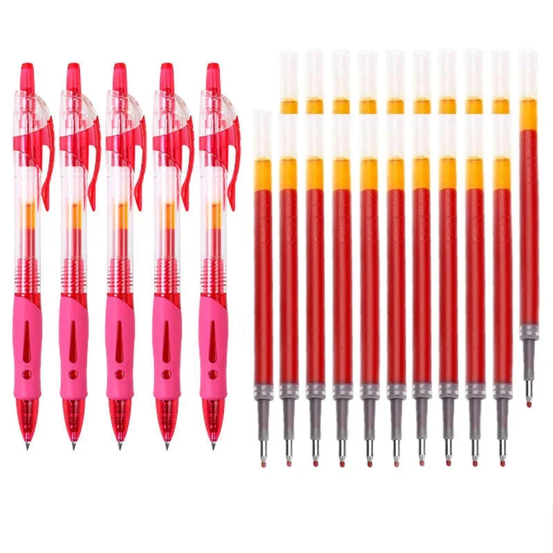 0.5mm Retractable Gel Pens Set Black/red/blue Ink Ballpoint for Writing Refills Office Accessories School Supplies Stationery