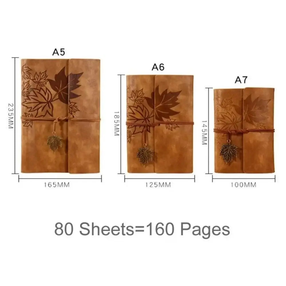 A7/A6/A5 Travelers Vintage Notebook Kraft Paper PU Leather PU Leather Kraft Notebook Loose Leaf Blank Spiral Notebook