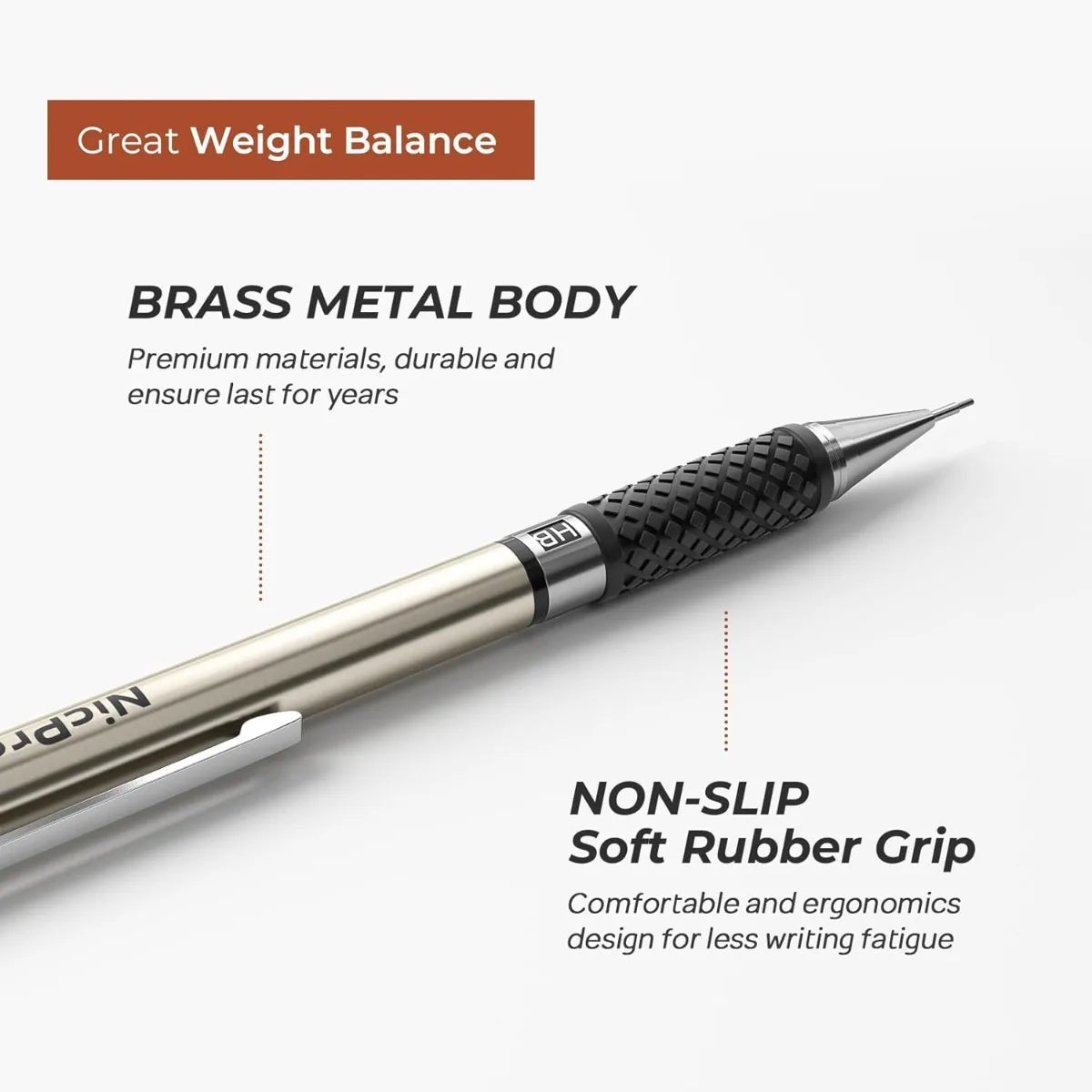 0.7 mm Art Mechanical Pencil Set in Storage Case, 3 PCS Metal Drafting Pencil Lead Pencil with 6 Tube HB Lead Refills, 3 Erasers