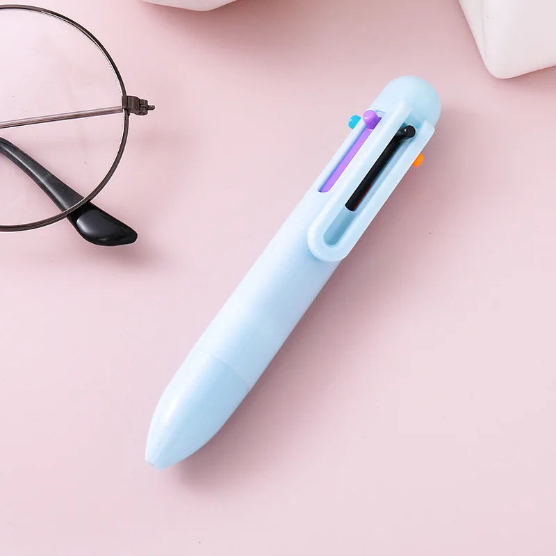6-Color Ink Ballpoint Pen Press Pen Mini Portable INS For Students To Write Records Gel Pen Office And Study Stationery Supplies