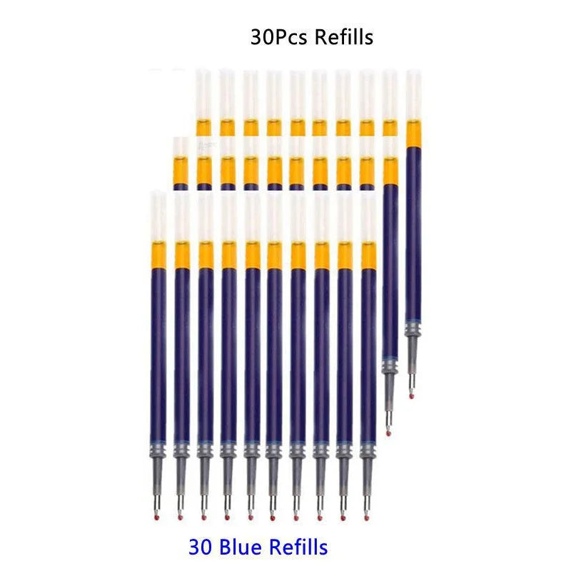0.5mm Retractable Gel Pens Set Black/red/blue Ink Ballpoint for Writing Refills Office Accessories School Supplies Stationery