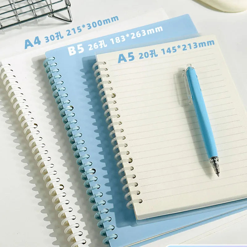 Detachable Spiral Notebook 60 Sheets Macaron Loose Leaf Binder A4/A5/B5 Planner Journal Stationery
