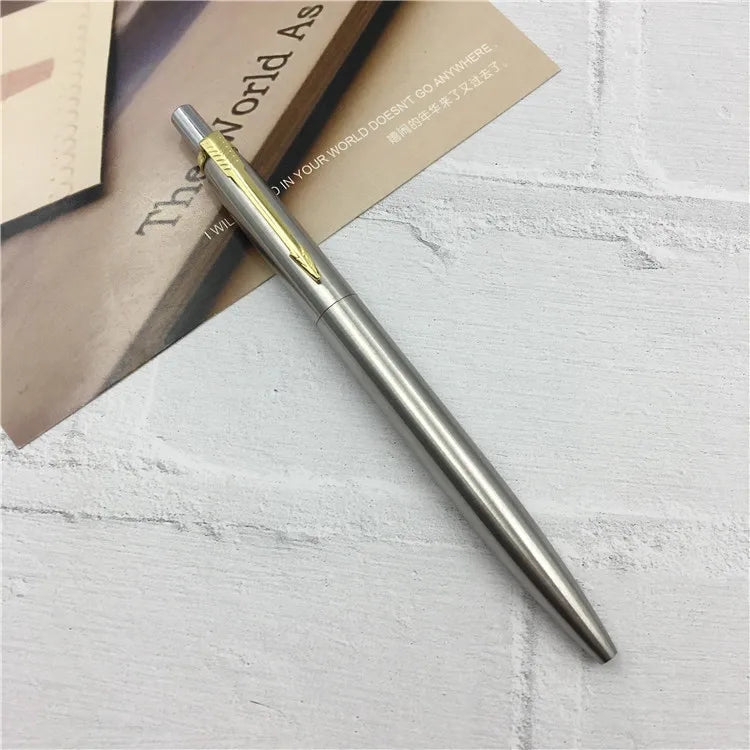 Metal Ballpoint Pen Set 1/5 Pens G2 Refill Blue Ink Automatic Promotional Office School Stationery Pen