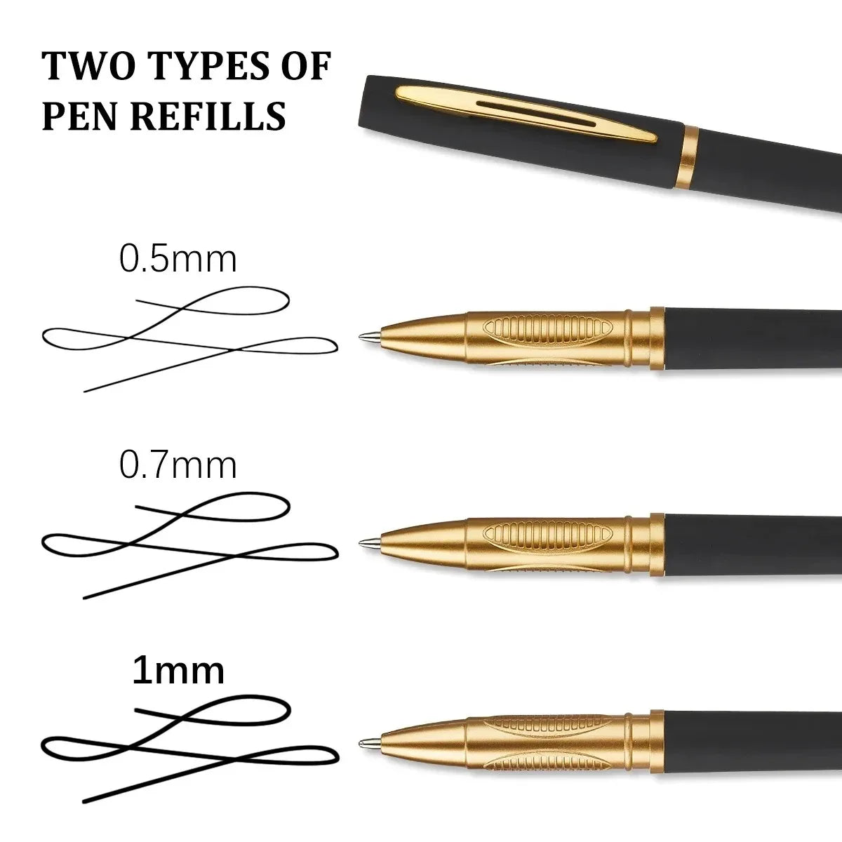 1pc Black Ink Gel Pen 0.5mm 0.7mm 1.0mm Ballpoint For Writing School Stationery Supplies Business Signature Pen Office Access