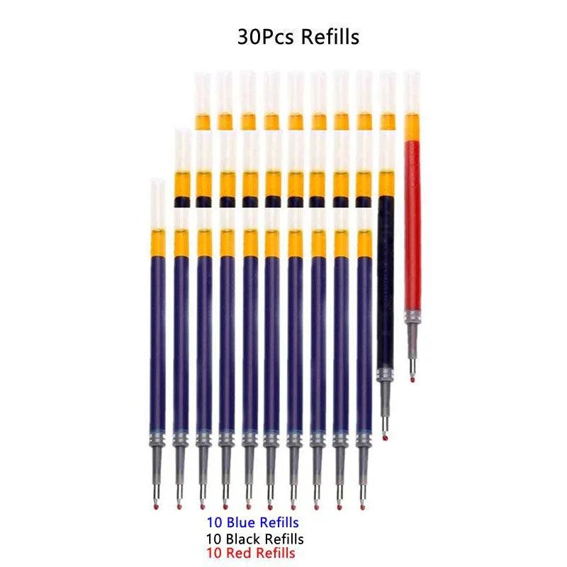 0.5mm Retractable Gel Pens Set Black/red/blue Ink Ballpoint for Writing Refills Office Accessories School Supplies Stationery
