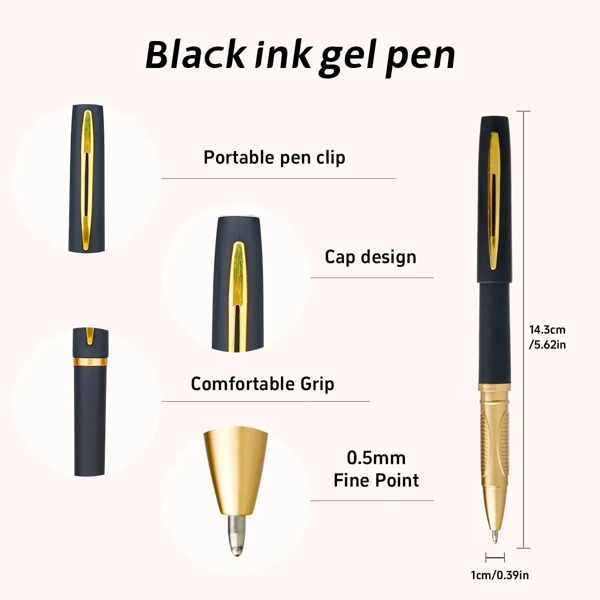1pc Black Ink Gel Pen 0.5mm 0.7mm 1.0mm Ballpoint For Writing School Stationery Supplies Business Signature Pen Office Access