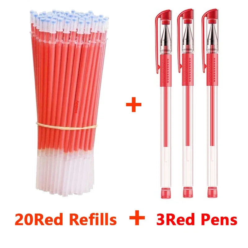 10/12/23/50PcsGel pen Pen Set School supplies Blue Black ink Color 0.5mm Ballpoint Refill Set Students School Office Stationery