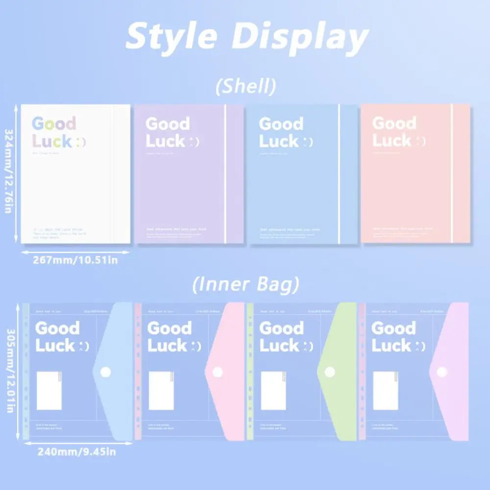 INS Style Loose Leaf A4 File Folder Transparent Detachable Exam Paper Storage Bag Students Stationery Data Book School Office