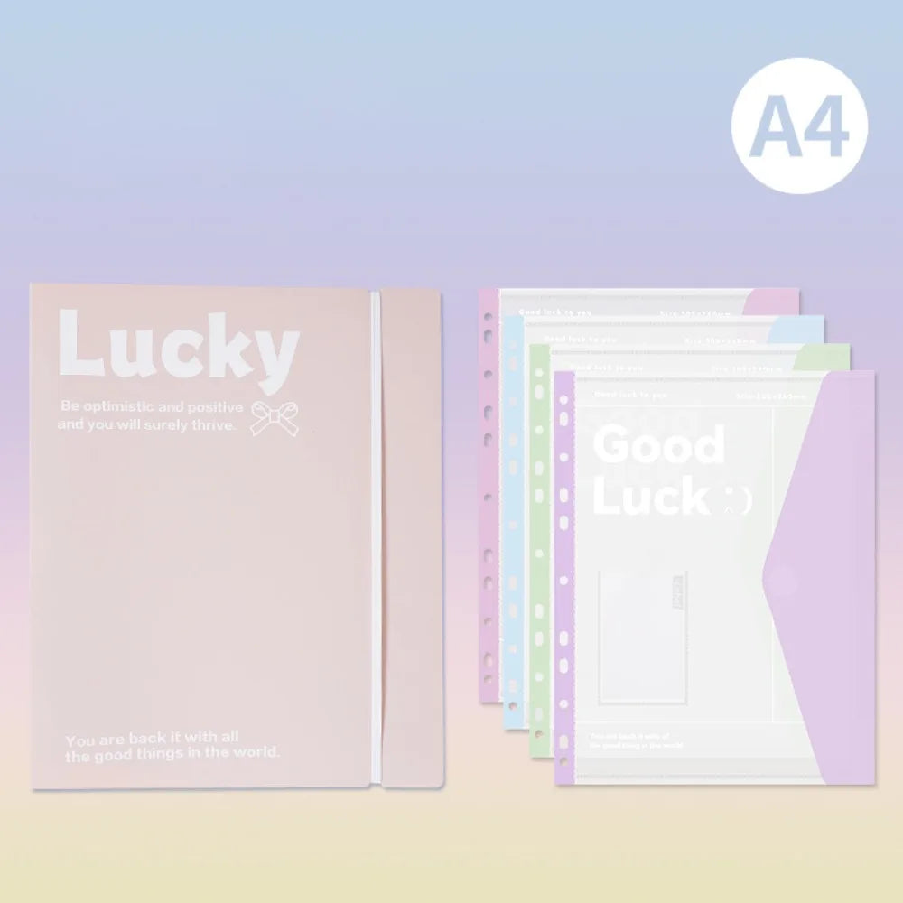 INS Style Loose Leaf A4 File Folder Transparent Detachable Exam Paper Storage Bag Students Stationery Data Book School Office