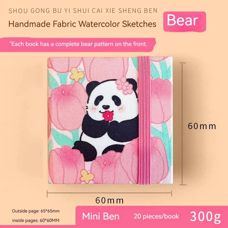 32k/48k Watercolor Paper Drawing Book 185x130mm Square Fabric Cover Fine Medium Rough Texture Notepad Portable Travel Sketchbook