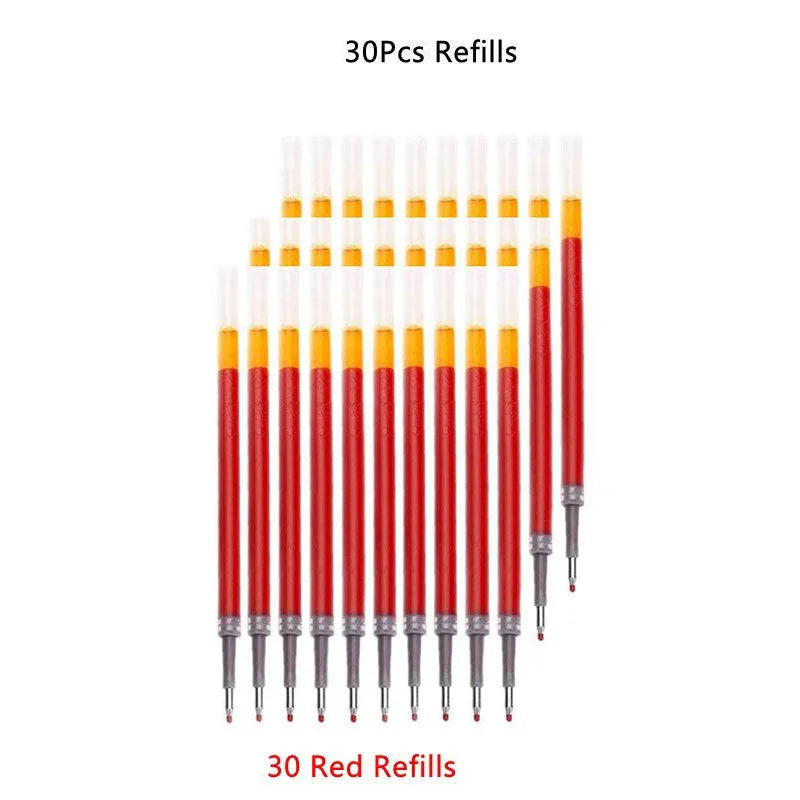 0.5mm Retractable Gel Pens Set Black/red/blue Ink Ballpoint for Writing Refills Office Accessories School Supplies Stationery