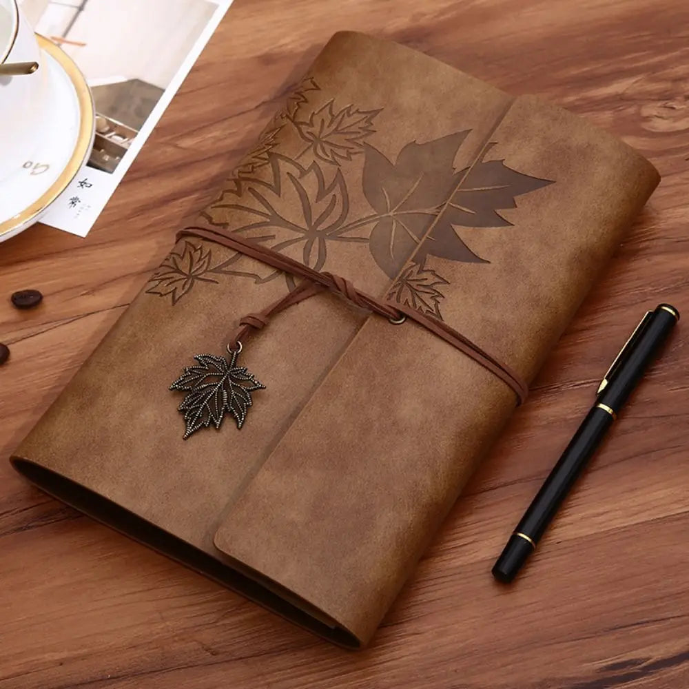 A7/A6/A5 Travelers Vintage Notebook Kraft Paper PU Leather PU Leather Kraft Notebook Loose Leaf Blank Spiral Notebook