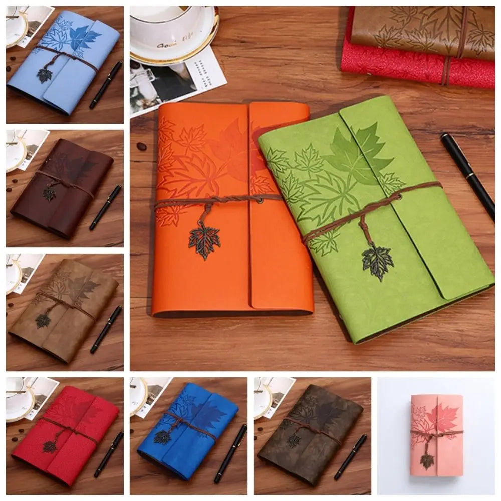 A7/A6/A5 Travelers Vintage Notebook Kraft Paper PU Leather PU Leather Kraft Notebook Loose Leaf Blank Spiral Notebook