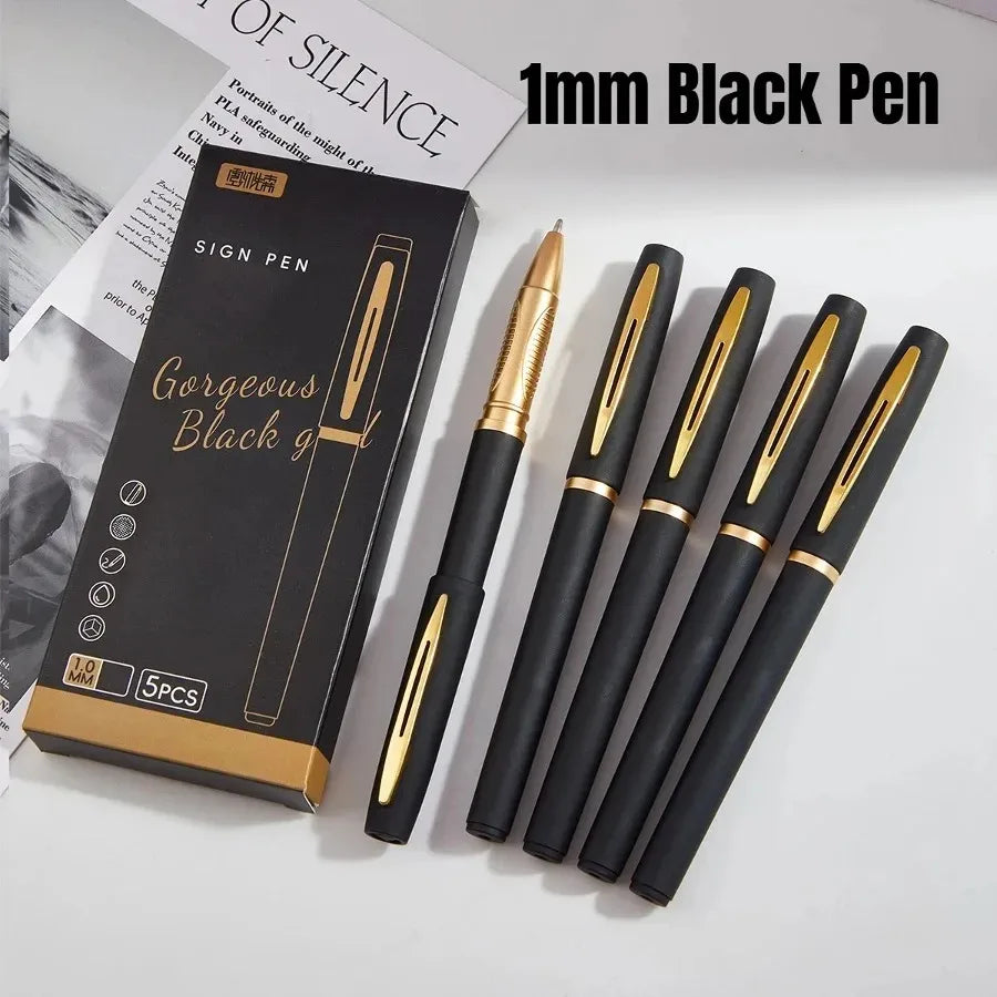 1pc Black Ink Gel Pen 0.5mm 0.7mm 1.0mm Ballpoint For Writing School Stationery Supplies Business Signature Pen Office Access