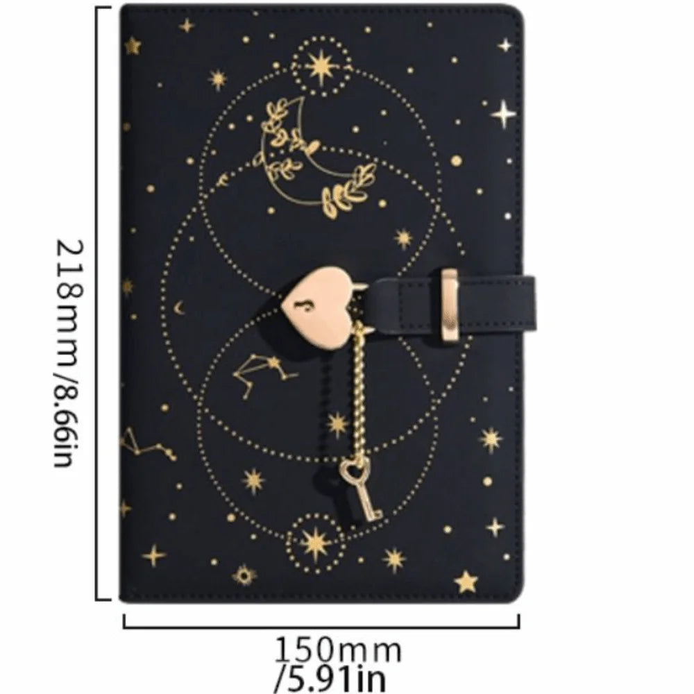 Heart Key Lock Password Notebook Diary Book Stationery A5 Notebook With Lock Love Girl Diary Protecting Secrets