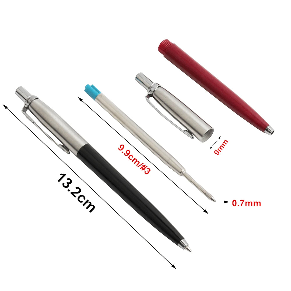 Metal Ballpoint Pen Set 1/5 Pens G2 Refill Blue Ink Automatic Promotional Office School Stationery Pen