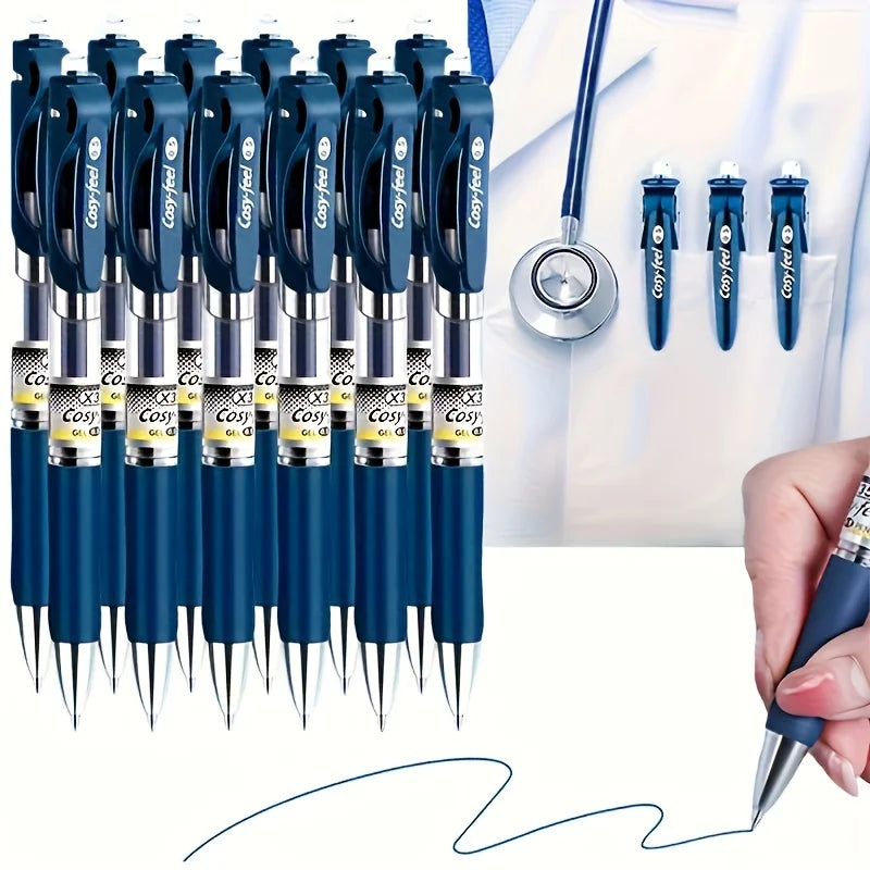 13-Pack Medical Gel Pens with Blue-Black Ink Refills, Medical Prescription Pens, Ink Blue Nurse Retractable Signature Pens, Student Medical Gel Pens, Smooth Writing, No Ink Breakage, Best Gel Pens for Medical Use