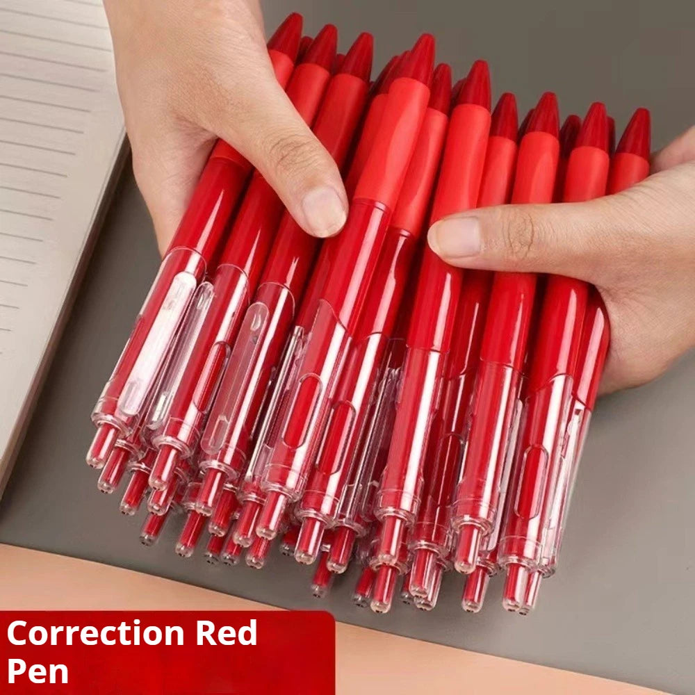 20pcs Red Practice Pens, Error Correction Pens 0.5mm, Smooth Teacher for Marking and Grading Homework, Neutral Pens, Red Pens