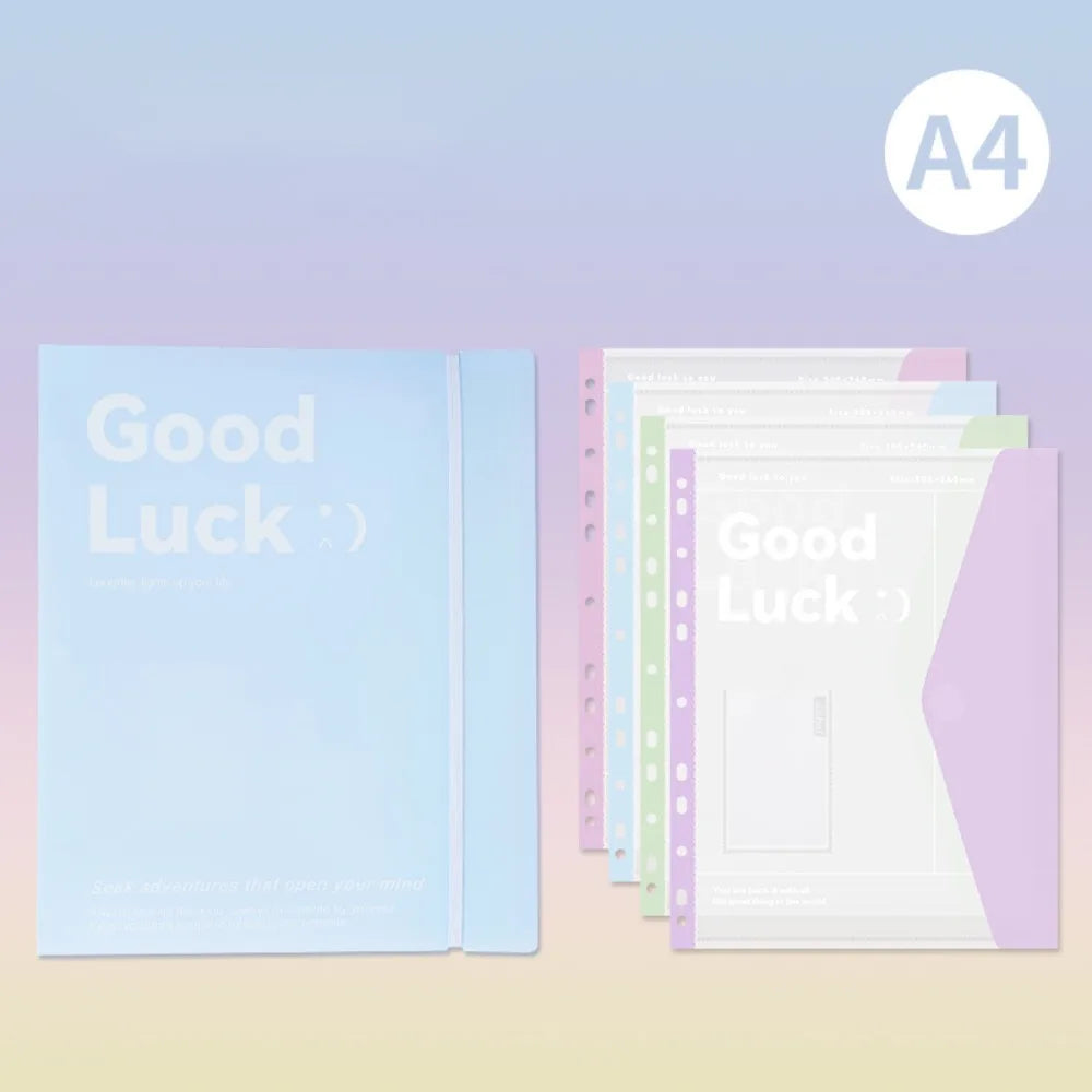 INS Style Loose Leaf A4 File Folder Transparent Detachable Exam Paper Storage Bag Students Stationery Data Book School Office