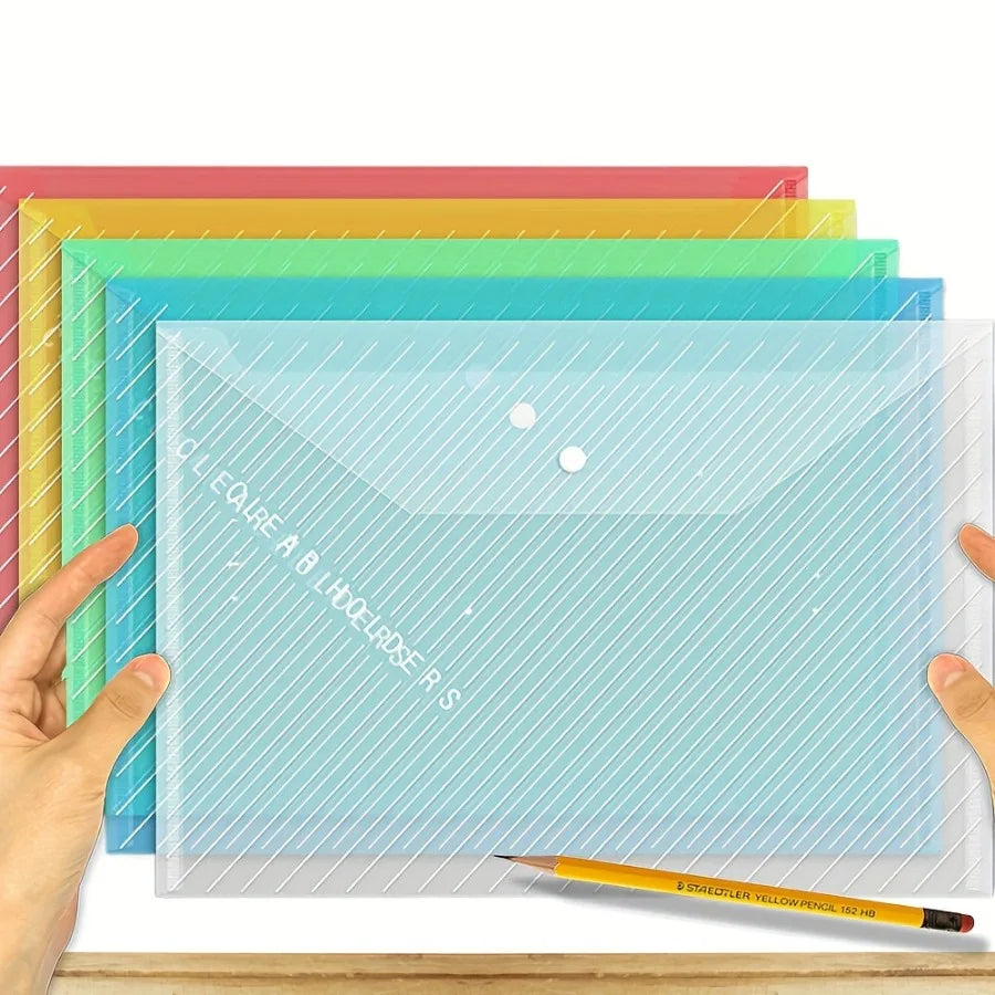 15 Piece Mixed Color Folding File Bag, File Storage Tool, Suitable for Organizing and Storing Office and School Documents