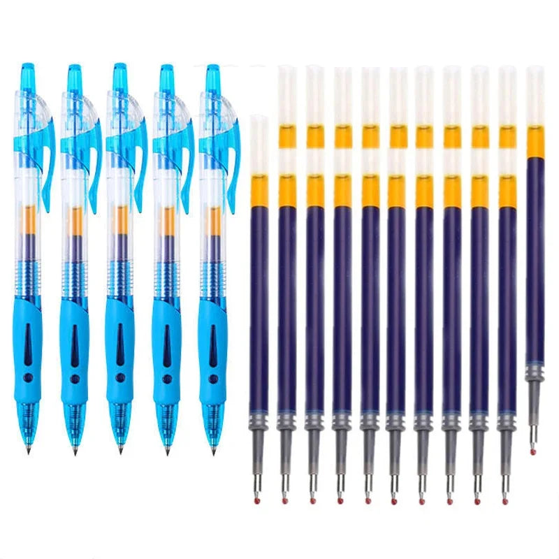 0.5mm Retractable Gel Pens Set Black/red/blue Ink Ballpoint for Writing Refills Office Accessories School Supplies Stationery
