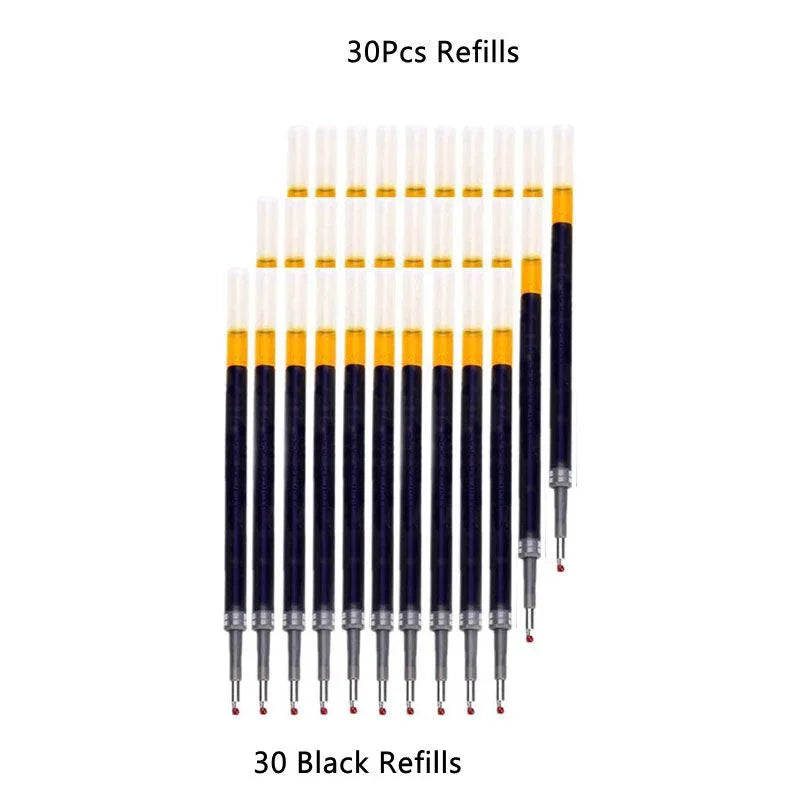 0.5mm Retractable Gel Pens Set Black/red/blue Ink Ballpoint for Writing Refills Office Accessories School Supplies Stationery