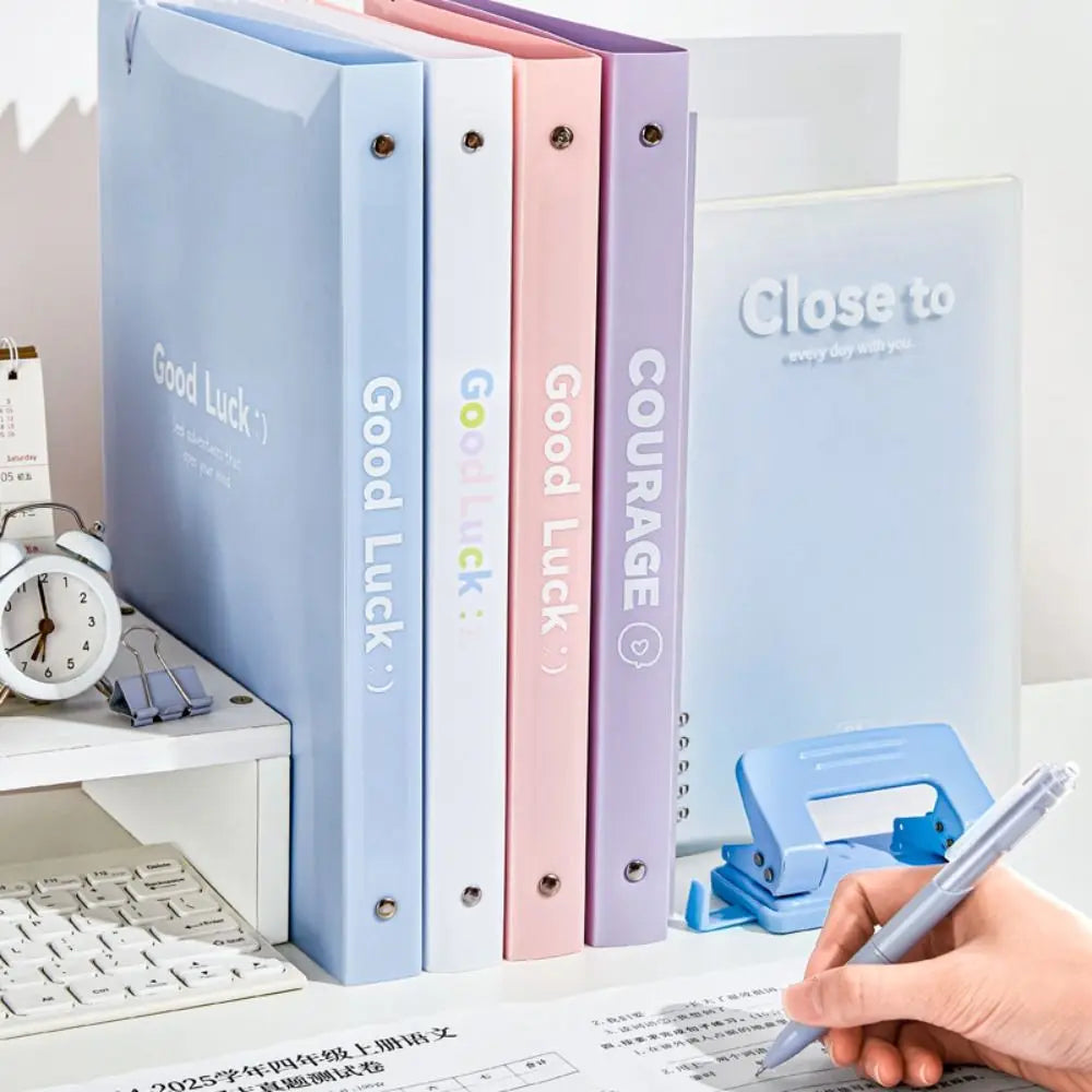INS Style Loose Leaf A4 File Folder Transparent Detachable Exam Paper Storage Bag Students Stationery Data Book School Office