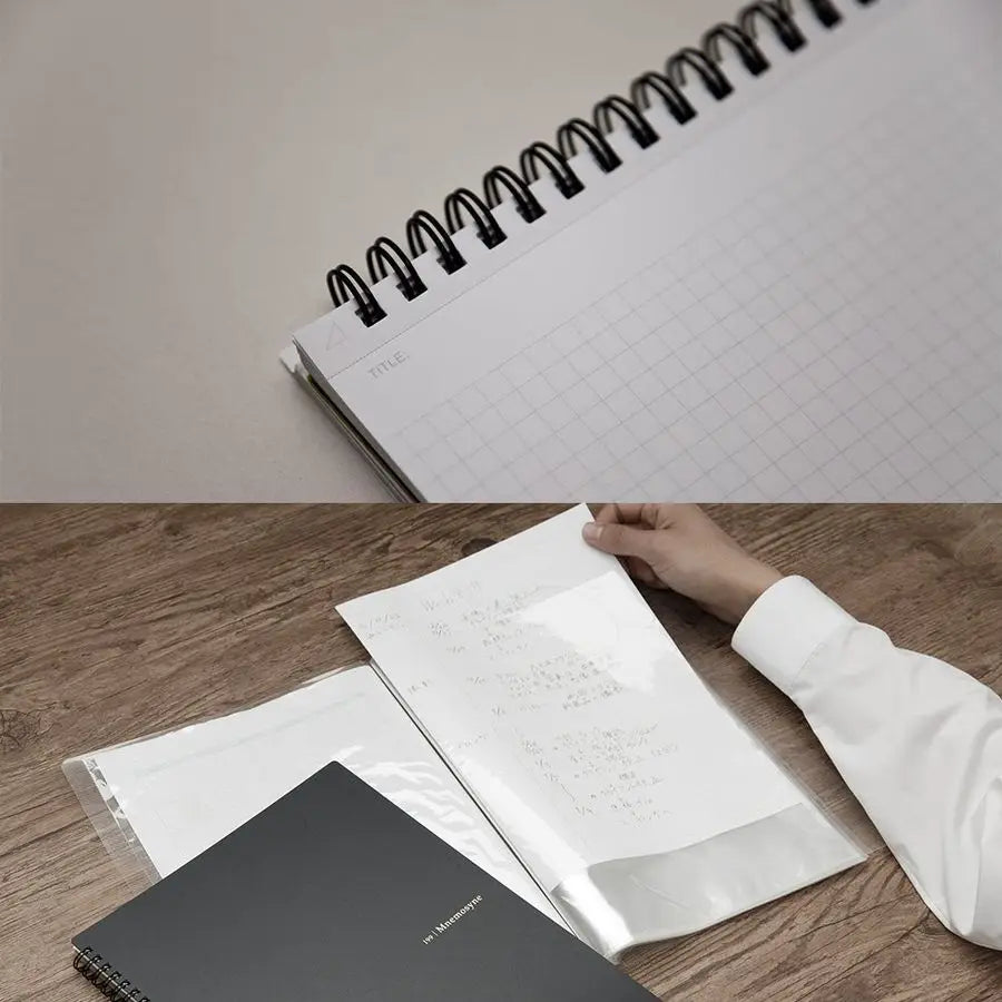 MNEMOSYNE Notebook 9.92 x 7.05 Inches B5, 7mm ruled 30line, 80 Sheets N194A, Black
