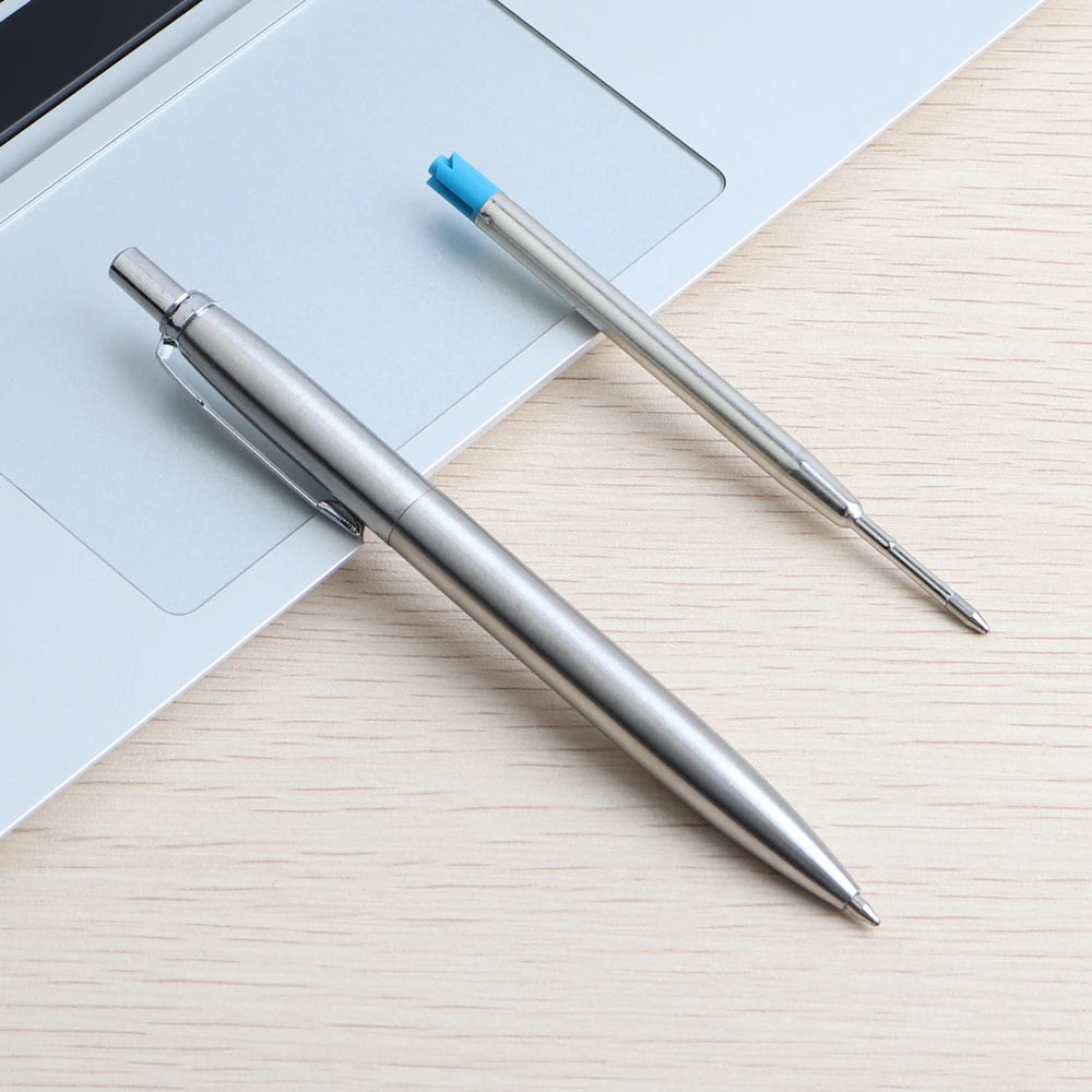Metal Ballpoint Pen Set 1/5 Pens G2 Refill Blue Ink Automatic Promotional Office School Stationery Pen