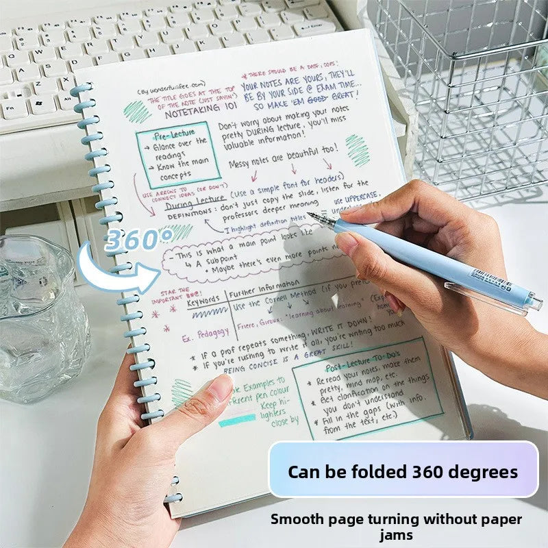 Detachable Spiral Notebook 60 Sheets Macaron Loose Leaf Binder A4/A5/B5 Planner Journal Stationery