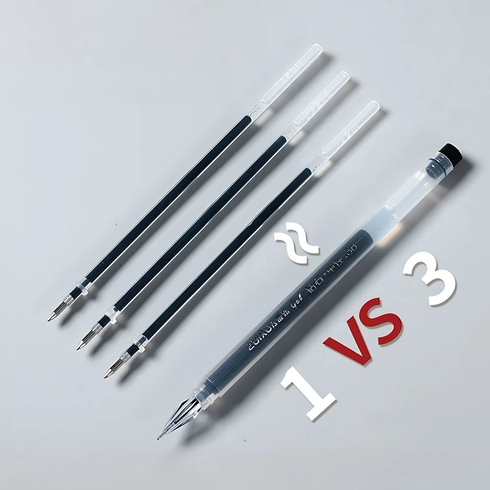 6/12 pcs Diamond Tip Gel Pens Set 0.38mm Black Blue Red Large-Capacity Ink Smooth Writing for Exams Office School Stationery