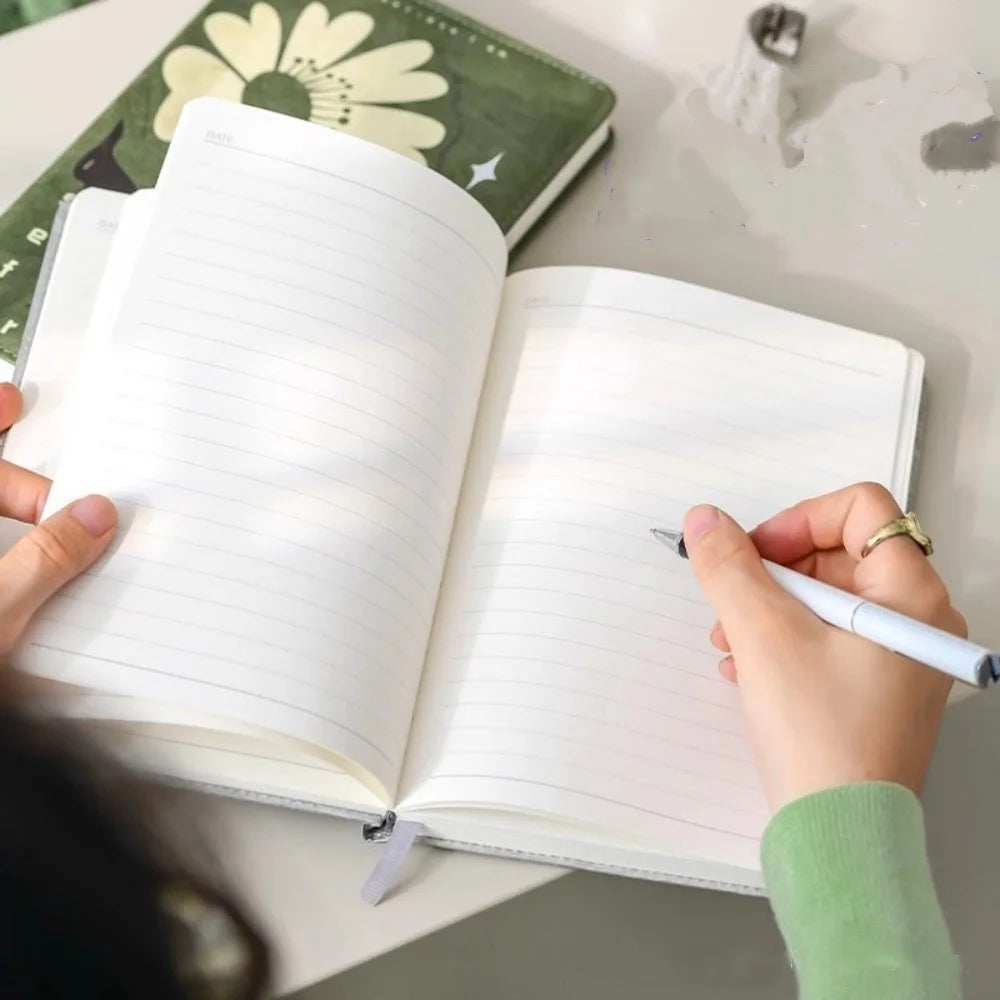Floral A5 Notebook Hardcover Journal Cute Aesthetic Diary for Girls Student Daily Goal Office Meeting Note Pad Book